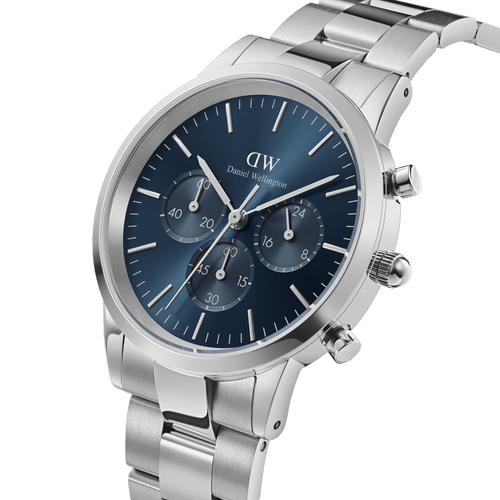 Daniel Wellington Iconic Chronograph 42 Link Silver Arctic Sunray Watch Watches Daniel Wellington 