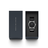 Daniel Wellington Iconic 40mm Nato Silver & Black Watches Daniel Wellington 
