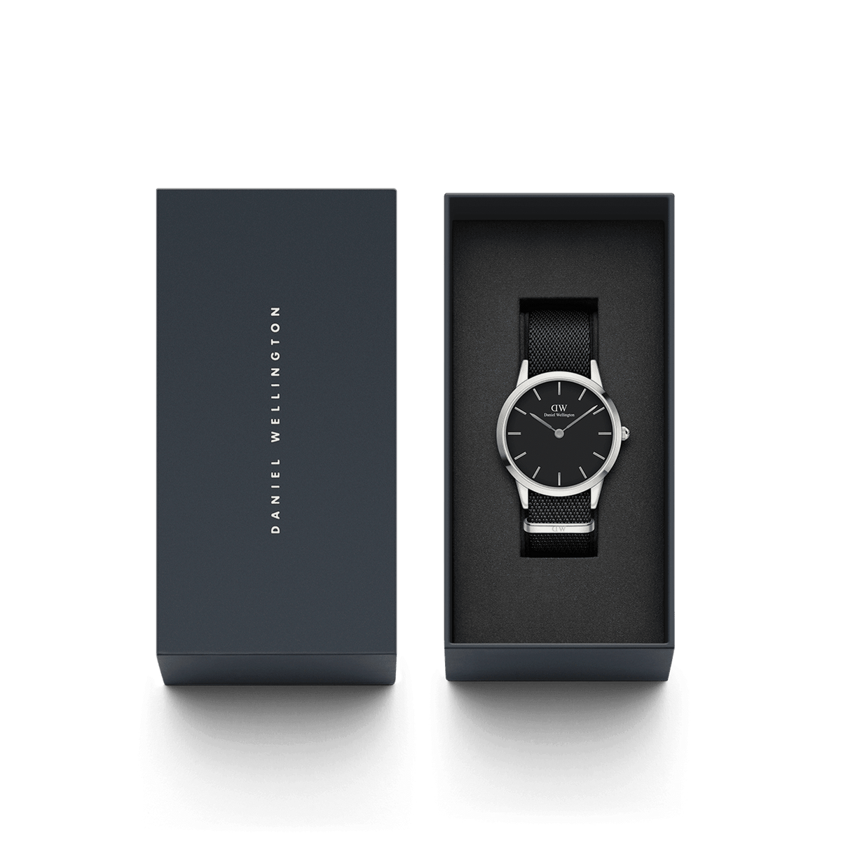 Daniel Wellington Iconic 40mm Nato Silver & Black Watches Daniel Wellington 