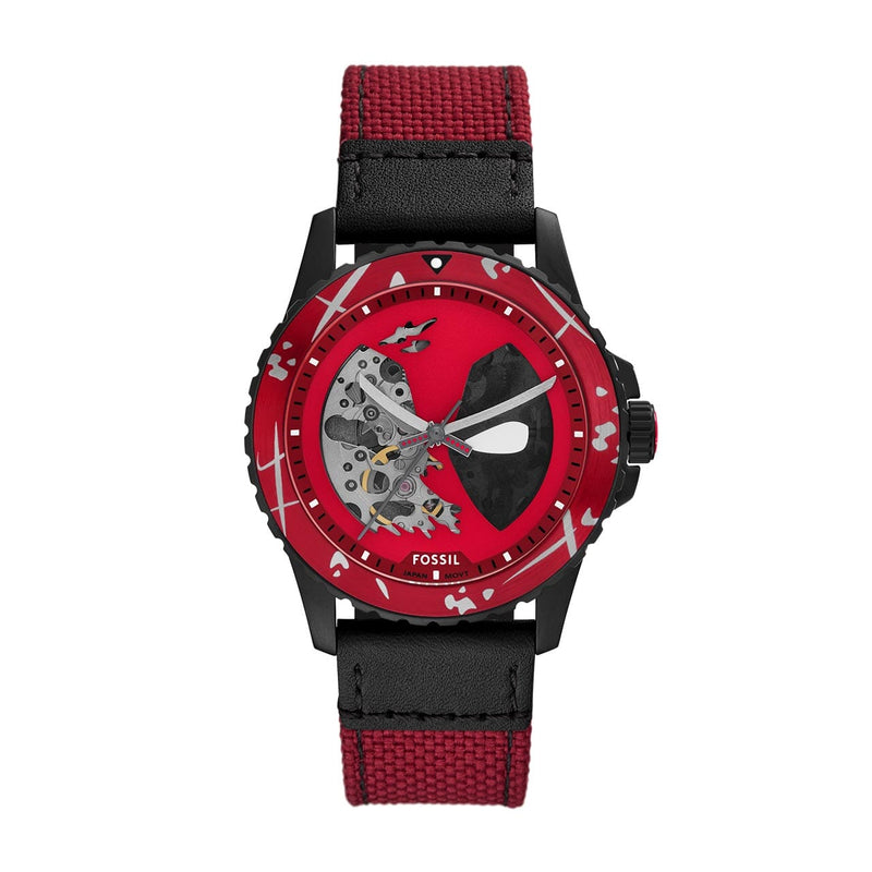 Fossil Marvel LE Deadpool Limited Edition Watch LE1196SET Watches Bevilles Jewellers 