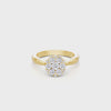 Flower Ring with 3/4ct of Laboratory Grown Diamonds in 9ct Yellow Gold