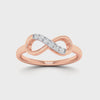 9ct Rose Gold Stackable Infinity Ring with Diamond