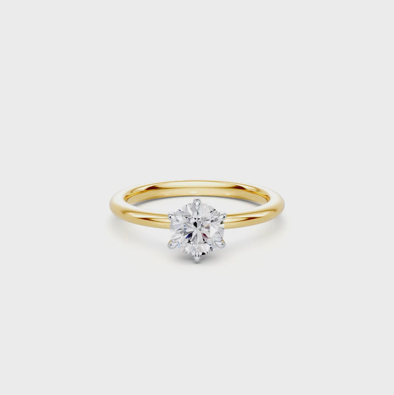 1.00ct Laboratory Grown Diamond Solitaire Ring in 18ct Yellow Gold and 18ct White Gold