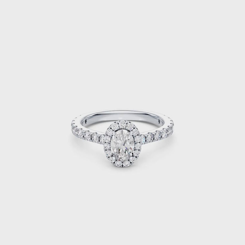 Oval Ring with 1.50ct of Laboratory Grown Diamonds in 9ct White Gold