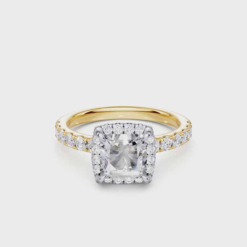Princess Cut Solitaire Ring with 2.00ct of Laboratory Grown Diamonds in 18ct Yellow and White Gold