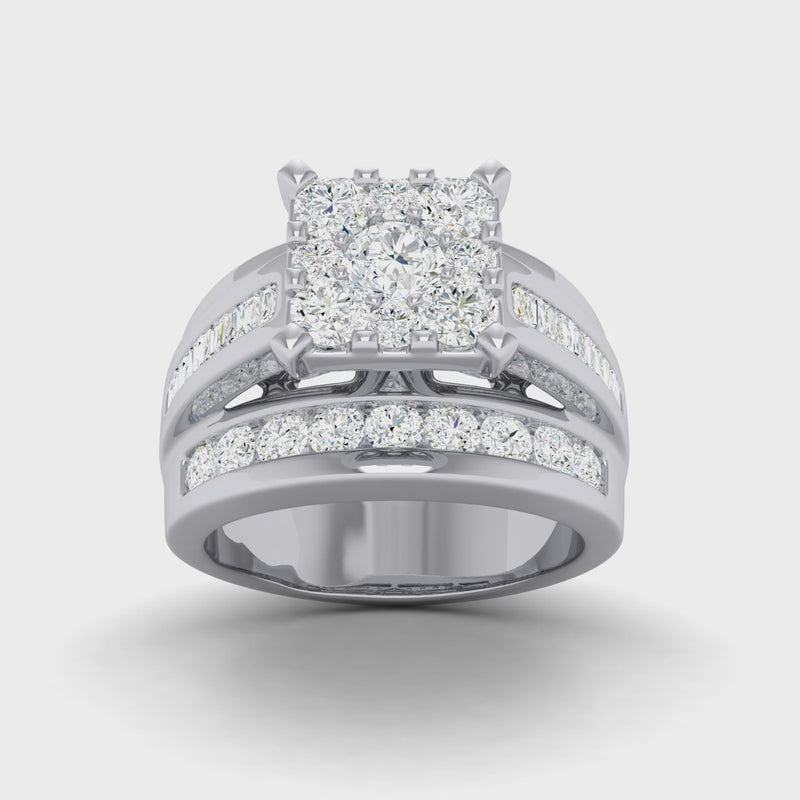 Brilliant Baguette Ring with 2.00ct of Diamonds in 9ct White Gold