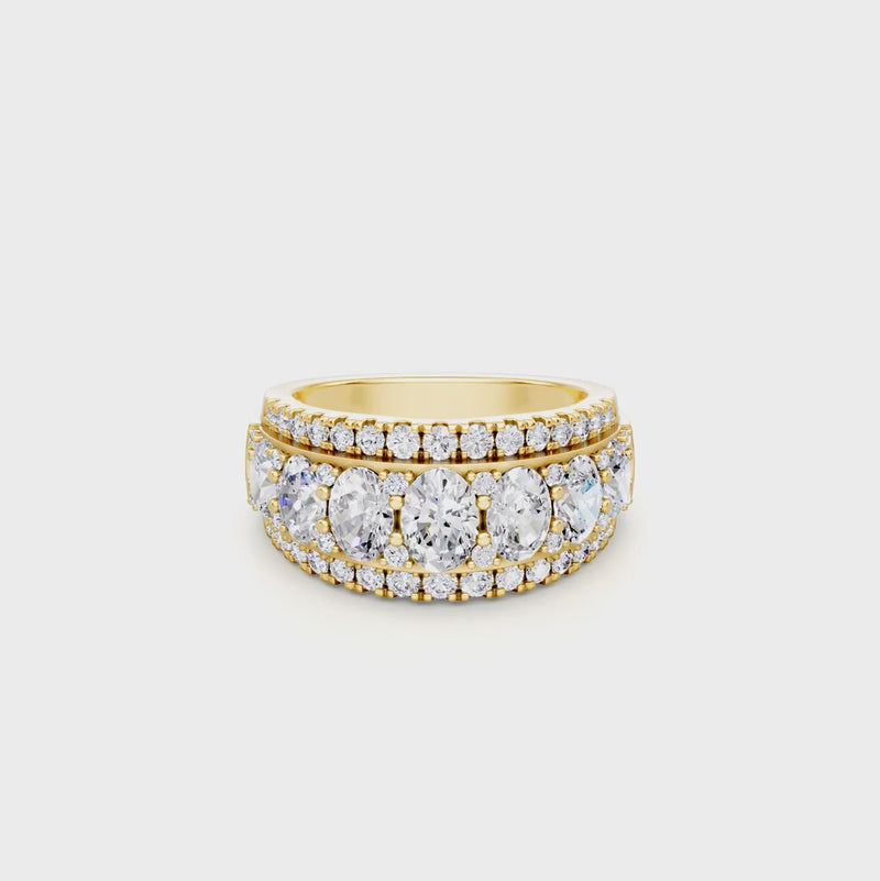 Oval Ring with 3.00ct of Laboratory Grown Diamonds in 9ct Yellow Gold