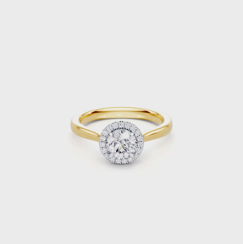 Solitaire Ring with 1.20ct of Laboratory Grown Diamonds in 18ct Yellow and White Gold