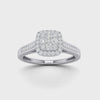 9ct White Gold 0.25ct Square Look Diamond Ring