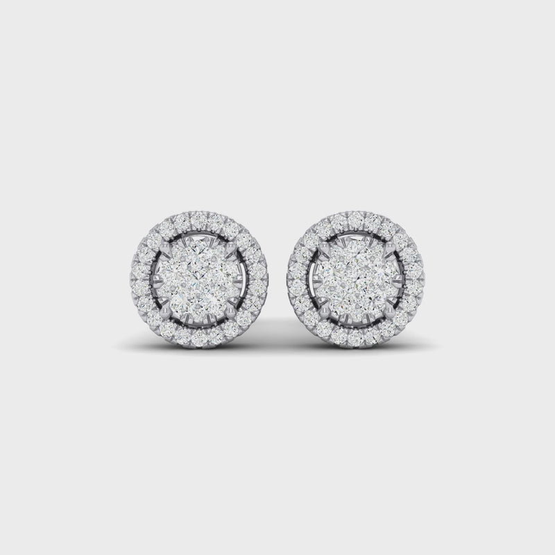 Diamond Earrings with 1/3ct of Diamonds in 9ct White Gold
