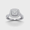 Meera Halo Ring with 1/2ct of Laboratory Grown Diamonds in 9ct White Gold
