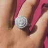 Round Halo Ring with 1.00ct of Diamonds in 9ct Yellow Gold