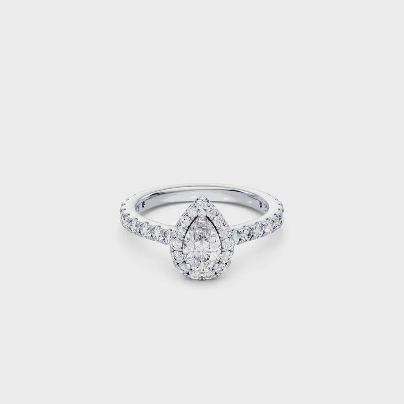 Pear Ring with 1.50ct of Laboratory Grown Diamonds in 9ct White Gold