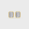 Emerald Cut Solitaire Stud Earrings with 1.00ct of Laboratory Grown Diamonds in 9ct Yellow Gold