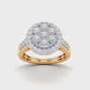 Miracle Halo Ring with 1/2ct of Diamonds in 9ct Yellow Gold