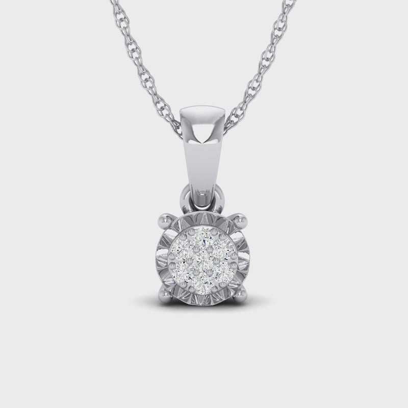 9ct White Gold Diamond Set Miracle Necklace
