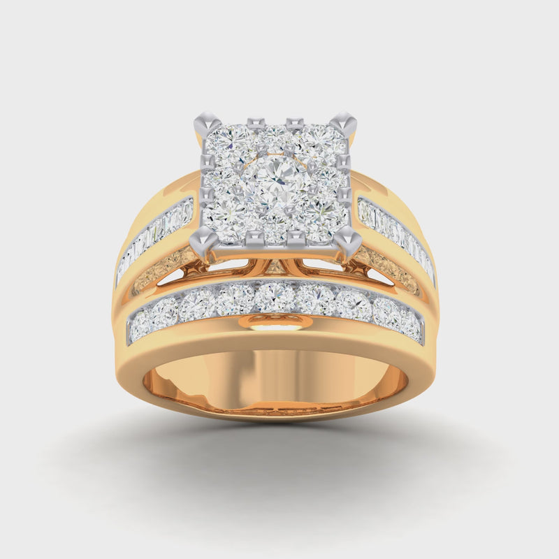Brilliant Baguette Ring with 2.00ct of Diamonds in 9ct Yellow Gold