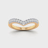 Stackable V shaped Ring with Diamonds in 9ct Yellow Gold