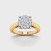 Cluster Solitaire Look Halo Ring with 0.25ct of Diamonds in 9ct Yellow Gold