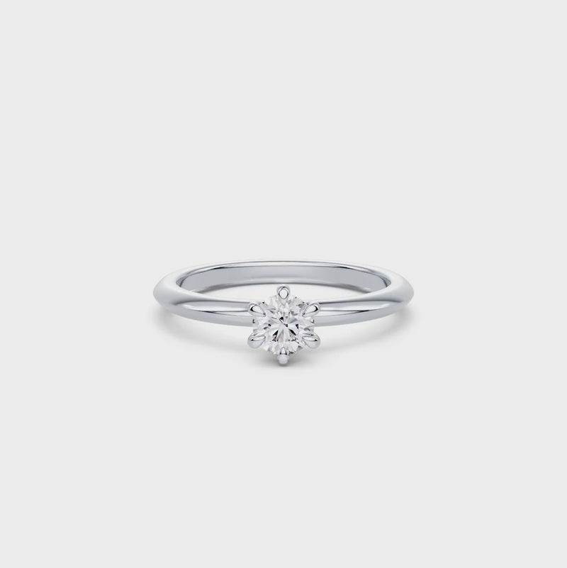 1/2ct Laboratory Grown Diamond Solitaire Ring in 18ct White Gold