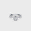 Emerald Cut Halo Ring with 1.10ct of Laboratory Grown Diamonds in 9ct White Gold