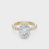Hidden Halo Oval Solitaire Ring with 2.00ct of Laboratory Grown Diamonds in 18ct Yellow and White Gold
