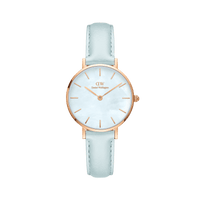 Daniel Wellington Petite 28 Blue Leather & Rose Gold Mother of Pearl Watch Watches Daniel Wellington 