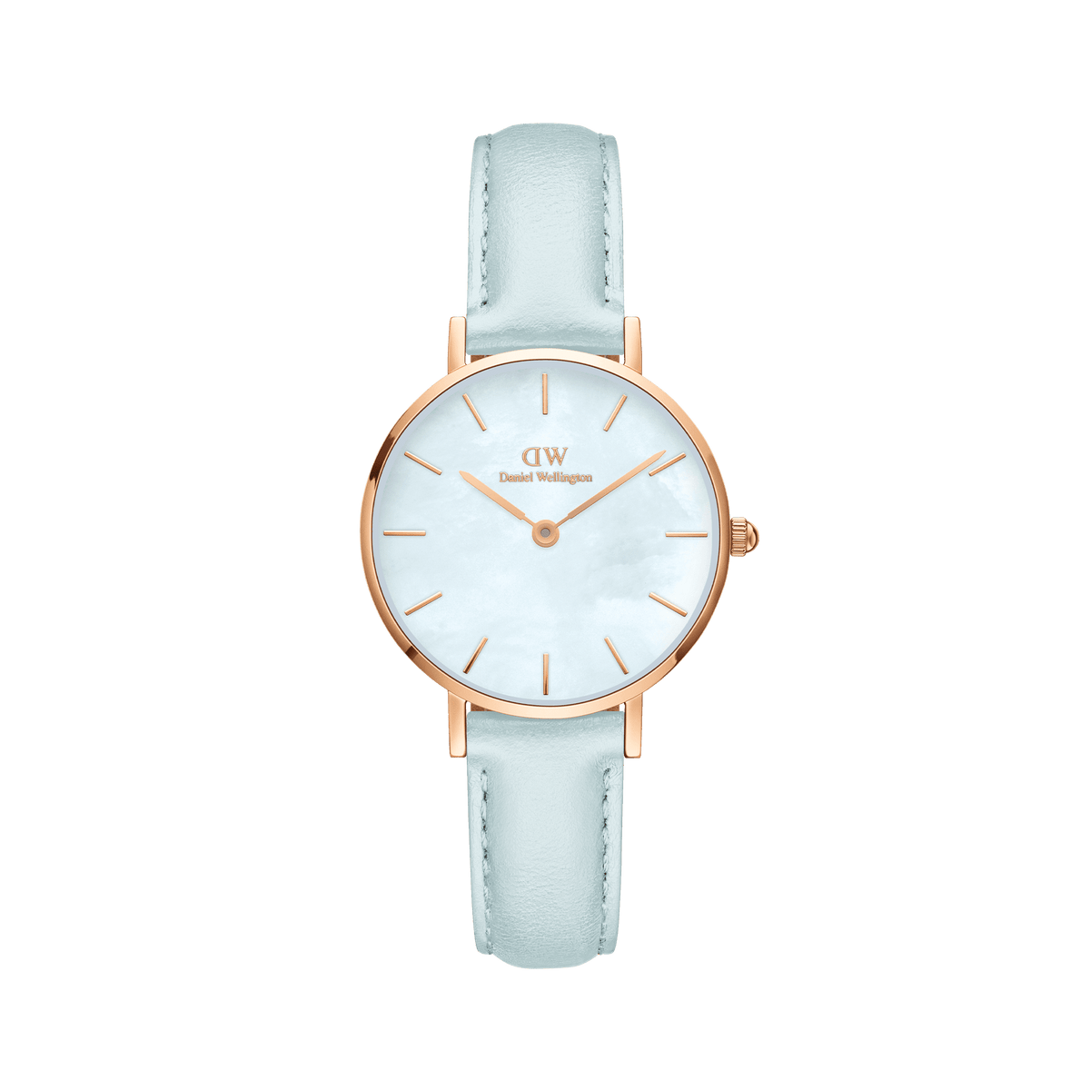 Daniel Wellington Petite 28 Blue Leather & Rose Gold Mother of Pearl Watch Watches Daniel Wellington 