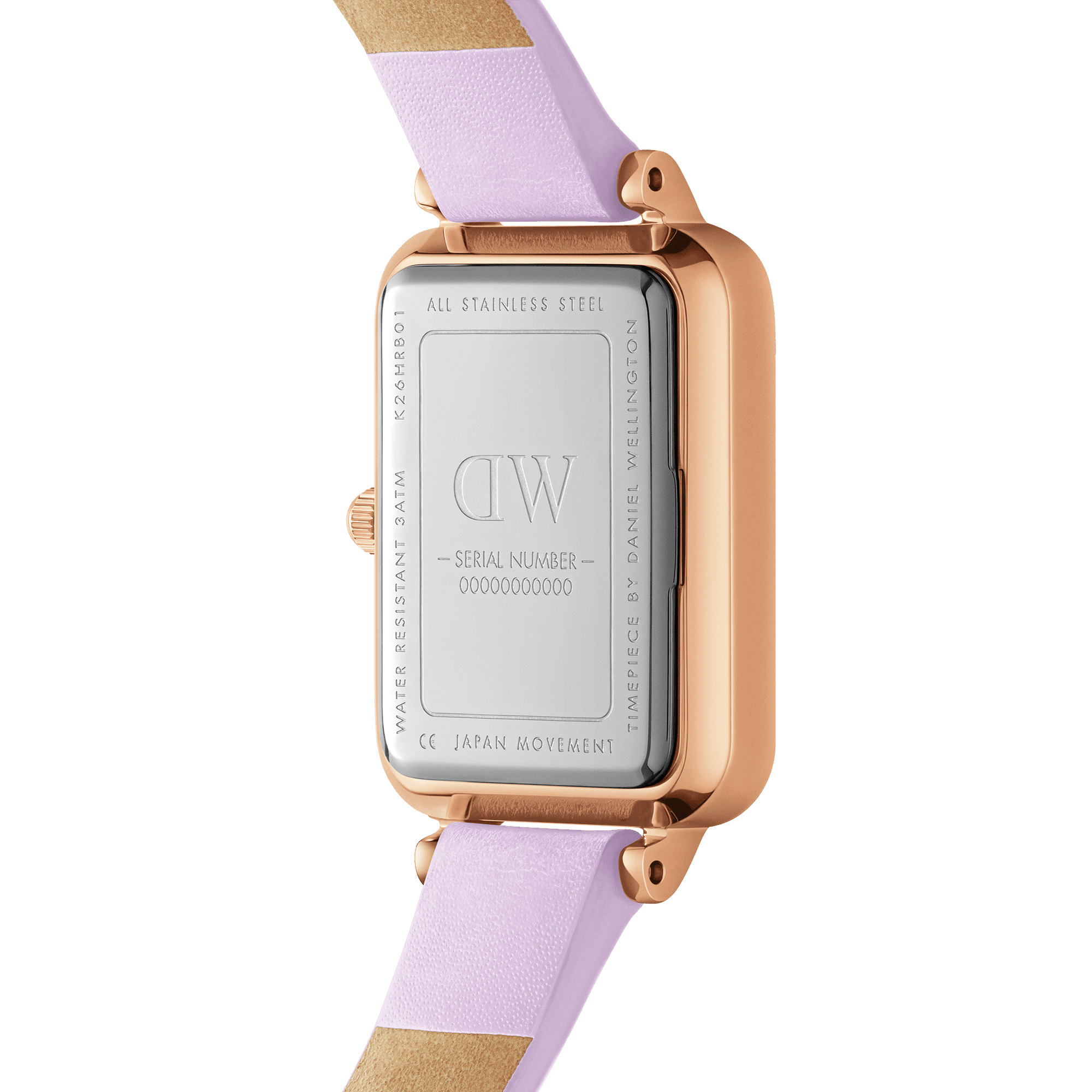 Daniel Wellington Quadro Purple Leather & Rose Gold Mother of Pearl Watch Watches Daniel Wellington 