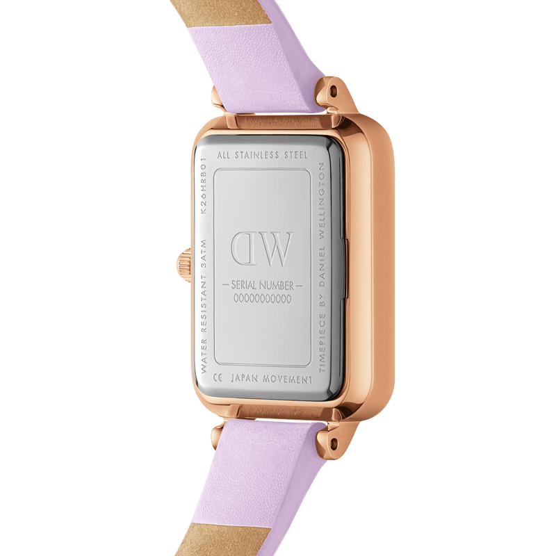 Daniel Wellington Quadro Purple Leather & Rose Gold Mother of Pearl Watch Watches Daniel Wellington 