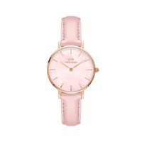 Daniel Wellington Petite 28 Pink Leather & Rose Gold Mother of Pearl Watch Watches Daniel Wellington 