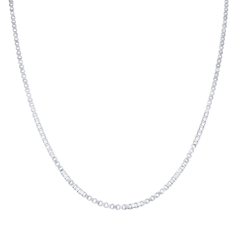 55cm Sterling Silver Wide Box Chain Men's Necklace Necklaces Bevilles 