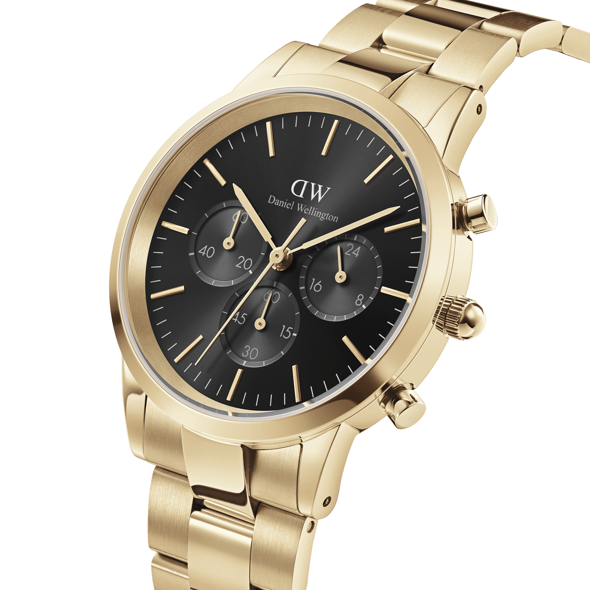 Daniel Wellington Iconic Chronograph 42 Link Gold & White Sunray Watch Watches Daniel Wellington 