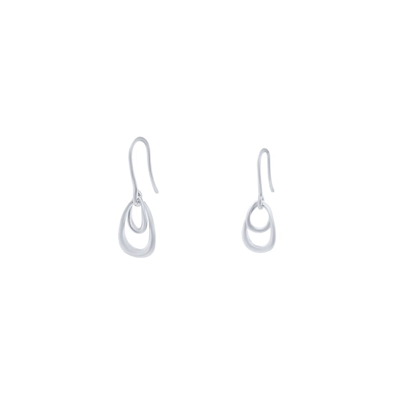 Double Open Swirl Drop Earrings in Sterling Silver Earrings Bevilles 