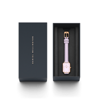 Daniel Wellington Quadro Purple Leather & Rose Gold Mother of Pearl Watch Watches Daniel Wellington 