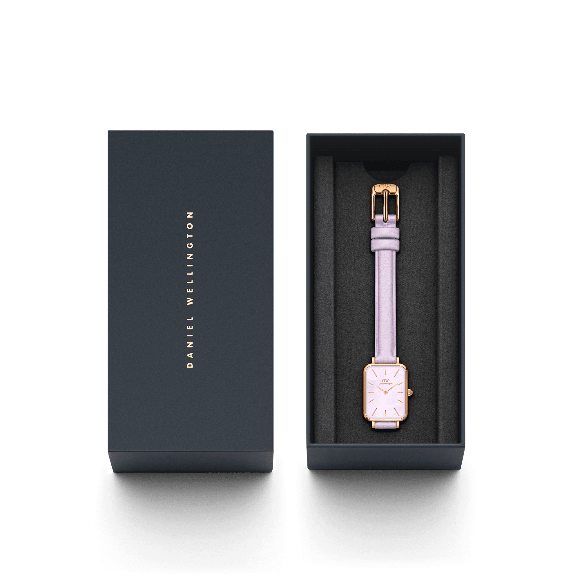 Daniel Wellington Quadro Purple Leather & Rose Gold Mother of Pearl Watch Watches Daniel Wellington 