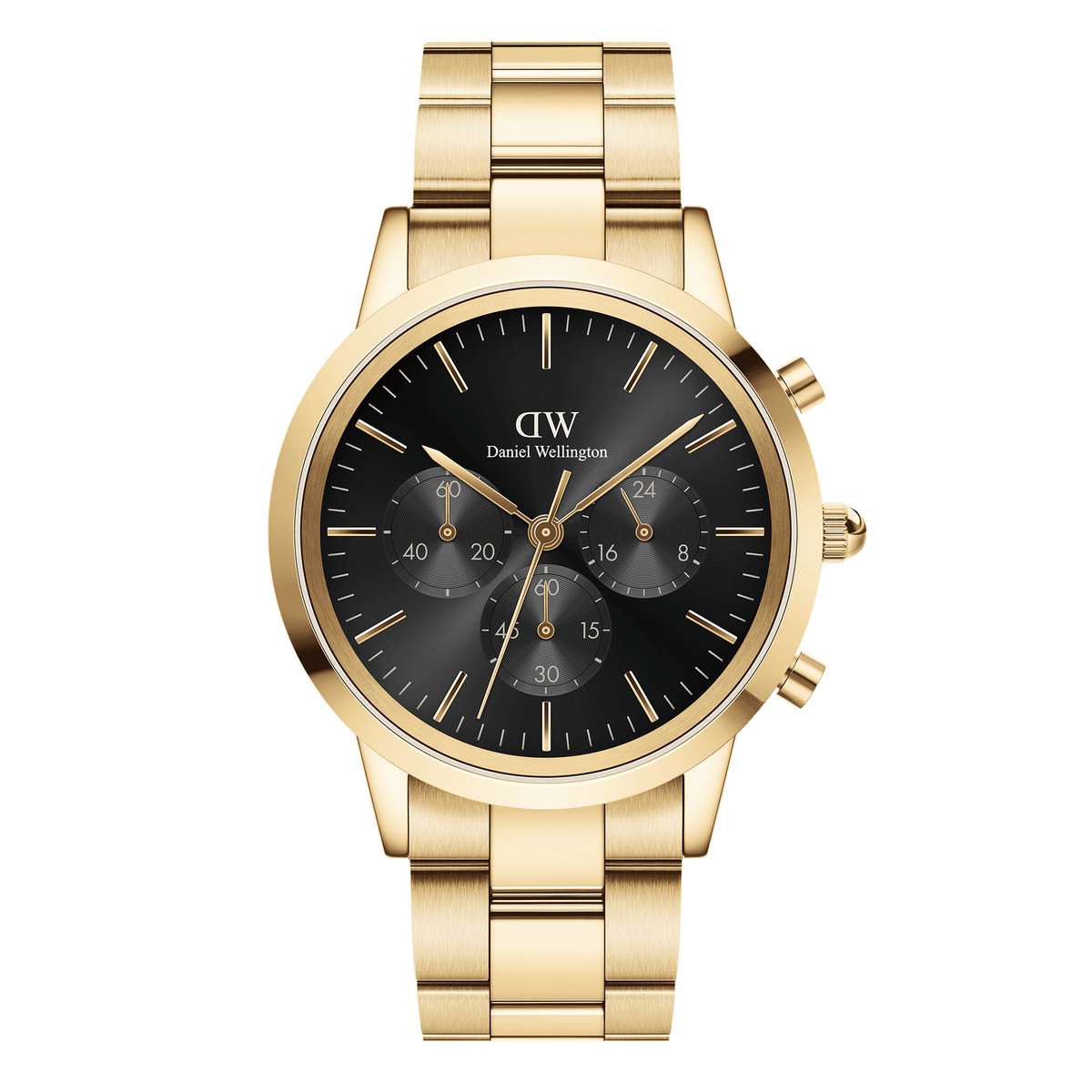 Daniel Wellington Iconic Chronograph 42 Link Gold & White Sunray Watch Watches Daniel Wellington 