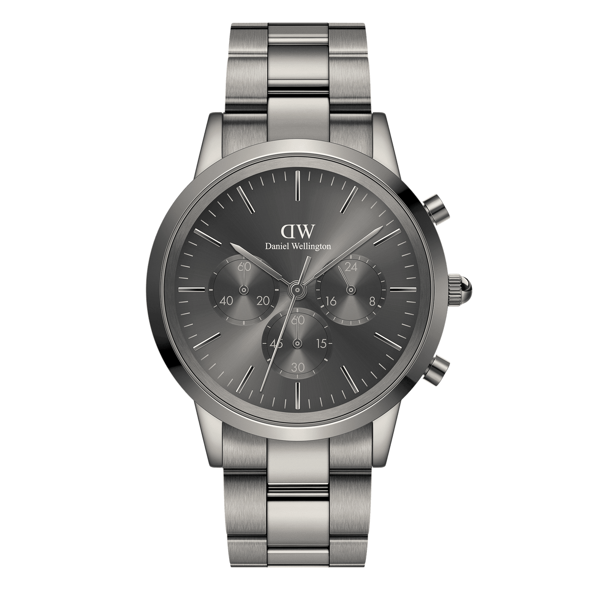 Daniel Wellington Iconic Chronograph 42 Link Anthracite-Grey Sunray Watch Watches Daniel Wellington 