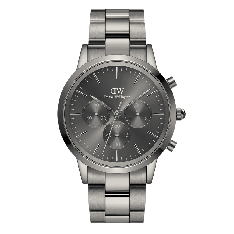 Daniel Wellington Iconic Chronograph 42 Link Anthracite-Grey Sunray Watch Watches Daniel Wellington 