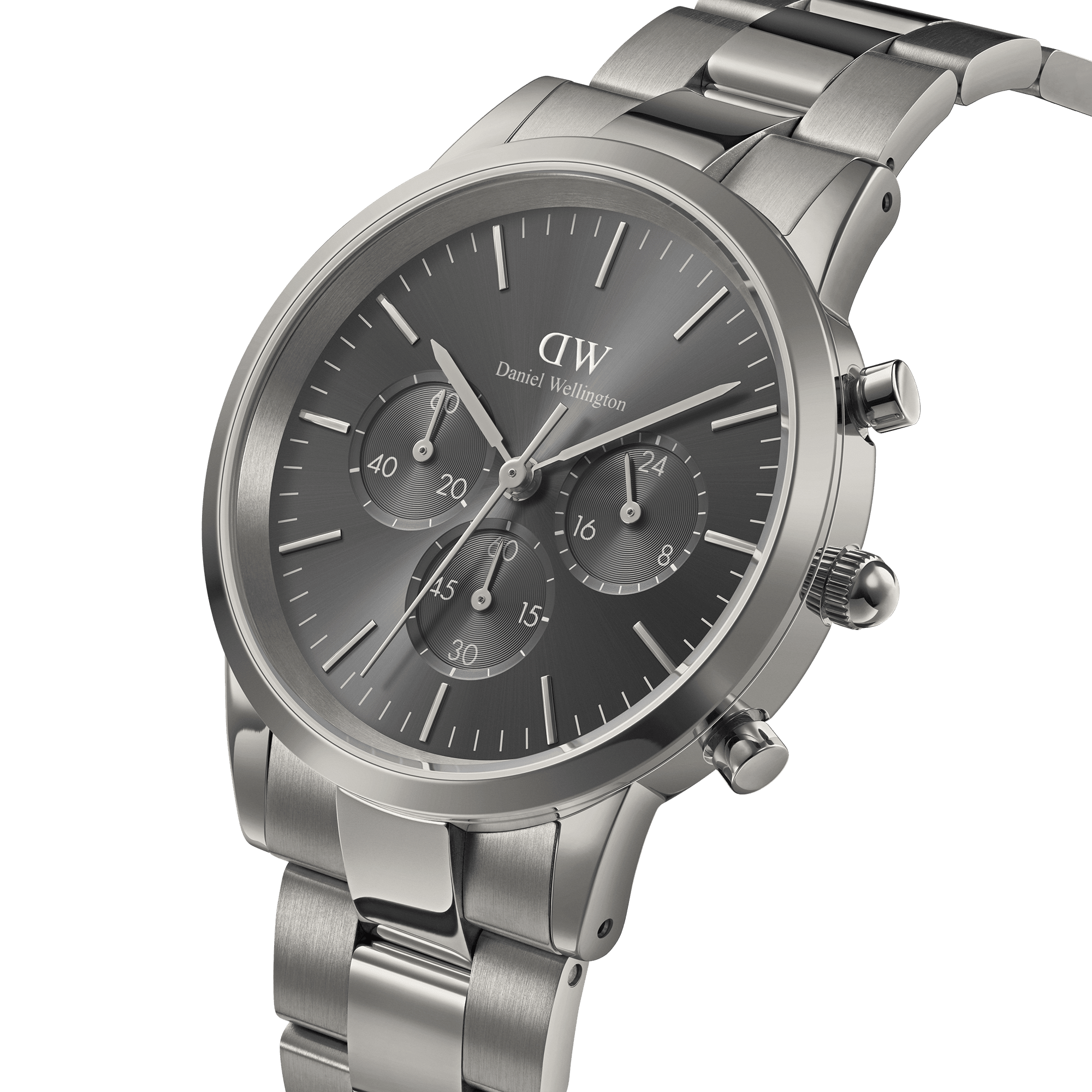Daniel Wellington Iconic Chronograph 42 Link Anthracite-Grey Sunray Watch Watches Daniel Wellington 