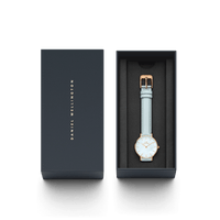 Daniel Wellington Petite 28 Blue Leather & Rose Gold Mother of Pearl Watch Watches Daniel Wellington 