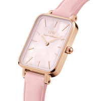 Daniel Wellington Quadro Pink Leather & Rose Gold Mother of Pearl Watch Watches Daniel Wellington 