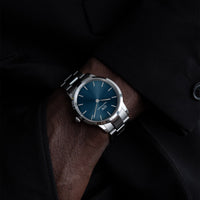 Daniel Wellington Iconic Link Arctic 40 Silver & Blue Watch Watches Daniel Wellington 