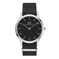 Daniel Wellington Iconic 40mm Nato Silver & Black Watches Daniel Wellington 