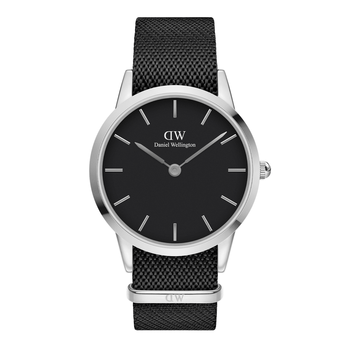 Daniel Wellington Iconic 40mm Nato Silver & Black Watches Daniel Wellington 