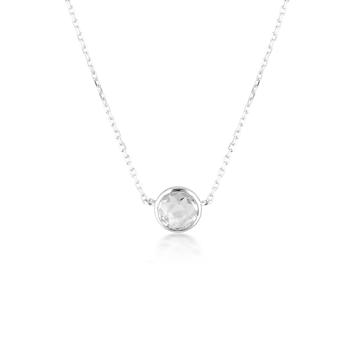 Georgini Lucent White Topaz Silver Necklace Bevilles Jewellers 