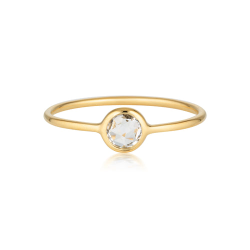 Georgini - Eos Yellow Gold White Topaz Ring Bevilles Jewellers 5 