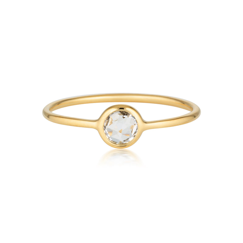 Georgini - Eos Yellow Gold White Topaz Ring Bevilles Jewellers 6 