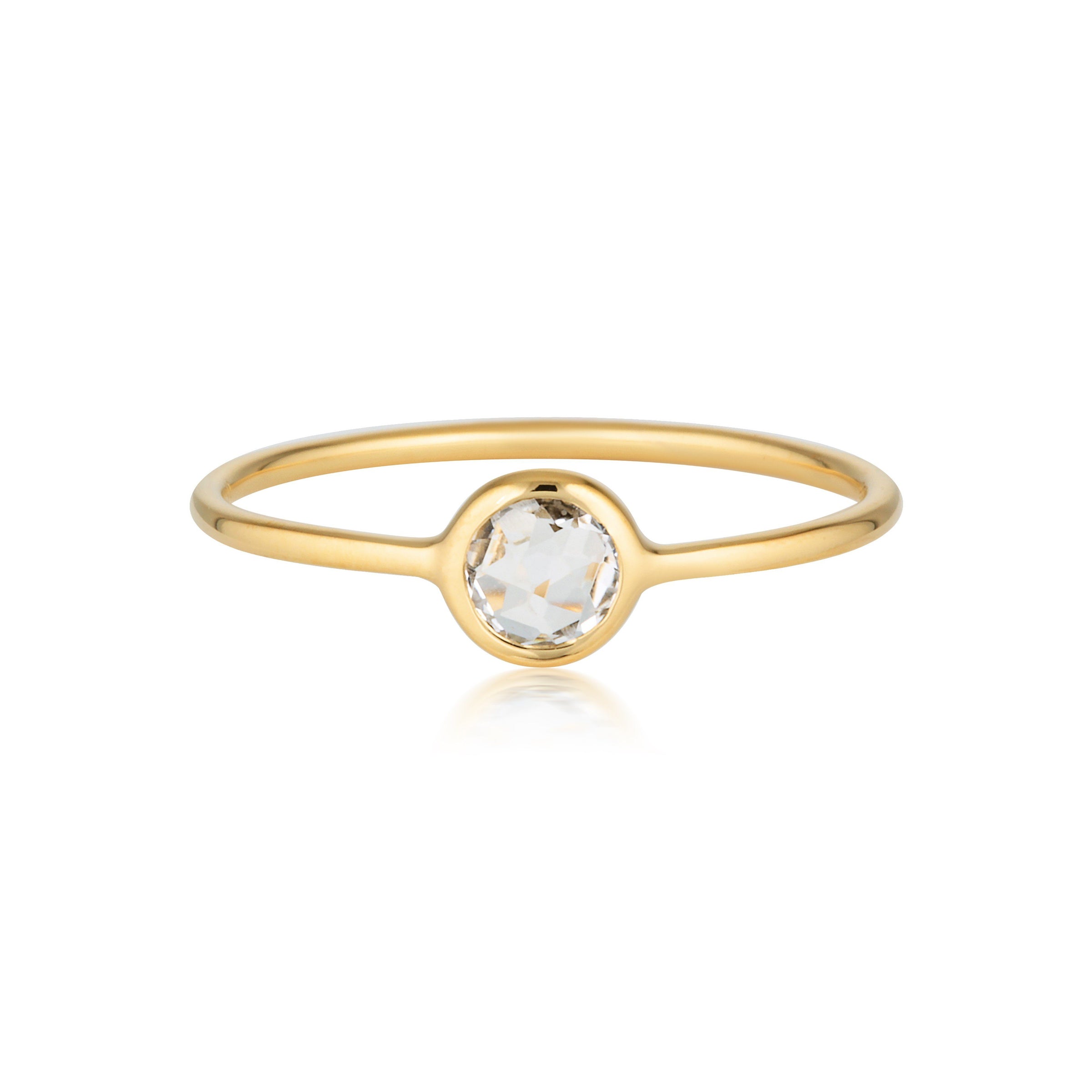 Georgini - Eos Yellow Gold White Topaz Ring Bevilles Jewellers 9 