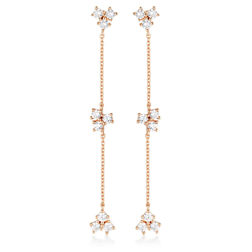 GEORGINI THE LAYERED EDIT TROIS EARRINGS ROSE GOLD Bevilles Jewellers 